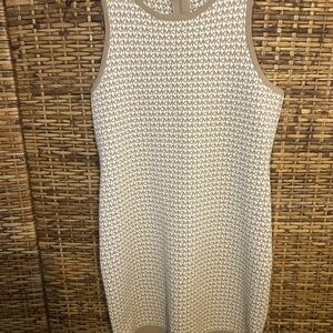 Michael Kors Tan and White Patterned Dress